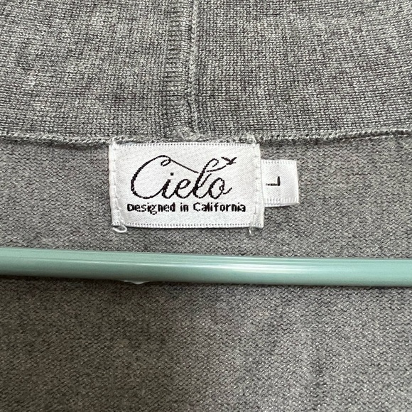 Cielo Women’s Cardigan Knit Sweater Long Sleeve Open  Front Size‎ L Grey Neutral - Picture 3 of 5